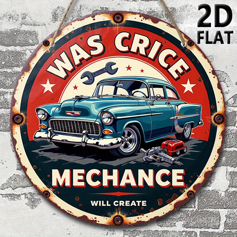 2D-vlak, retro autoreparatiewe - Auto Repair Shop Logo Design recensie en prijs